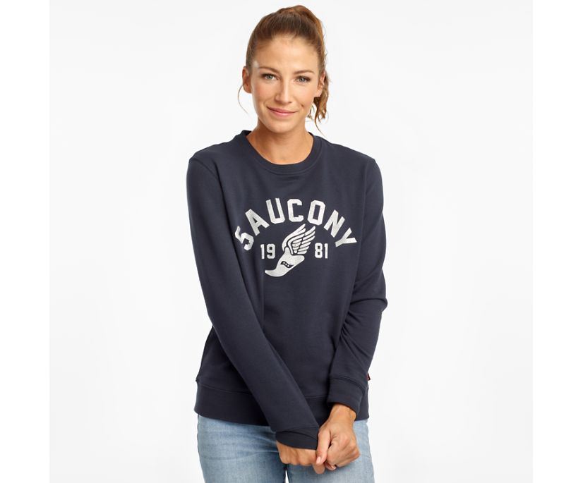 Women's Saucony Rested Crewneck Shirts Navy | Singapore 285NWYB